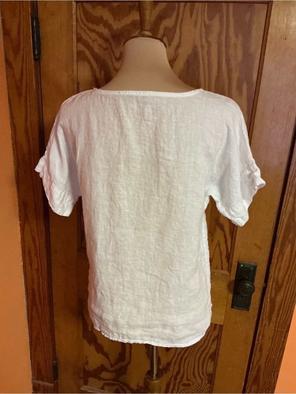 Francesca Bettini White Linen Tunic Top Made in Italy Pockets Medium - Picture 10 of 15